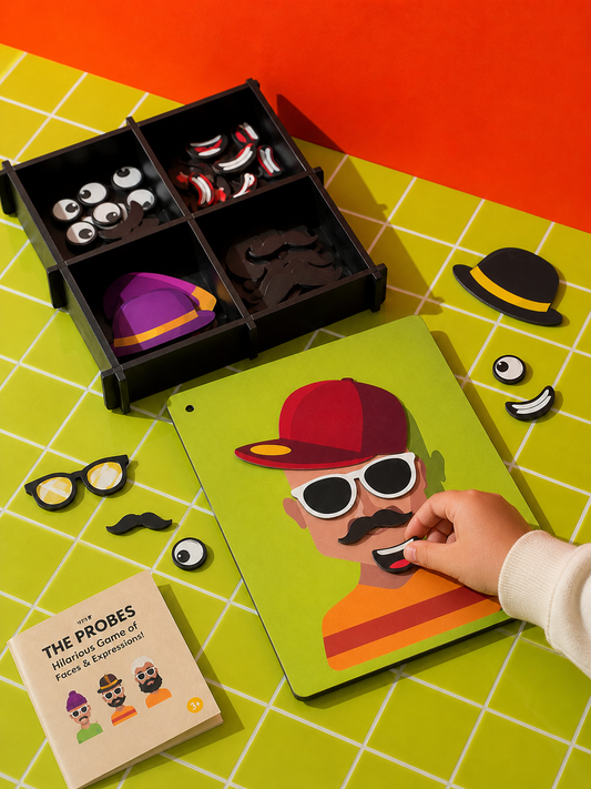 Mix Match Face Builder | Magnetic Face Matching Game for Kids | Mix & Match Character Builder Toy with Magnetic Pieces & Storage Box | Funny Expressions Learning Activity for Toddlers & Preschool Boys & Girls 4+ Years