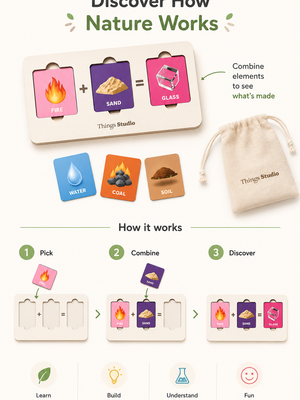 Elements Lab | Montessori Science Matching Game for Kids | STEM Learning Toy | Discover How Nature Works