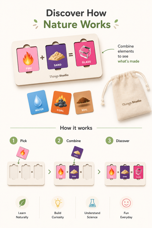 Elements Lab | Montessori Science Matching Game for Kids | STEM Learning Toy | Discover How Nature Works