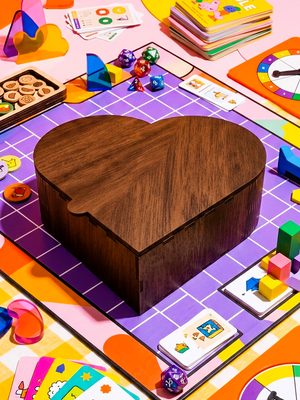 Heart Shape Wooden Box