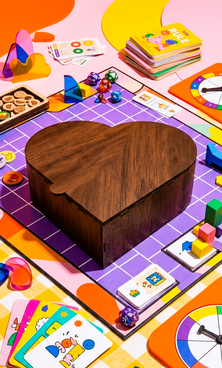 Heart Shape Wooden Box