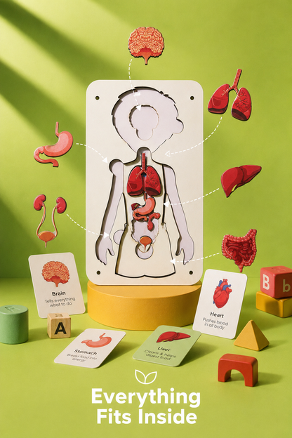 Little Body Explorer| Human Body Anatomy Puzzle | Montessori Learning Toy for Kids 4-8 Years