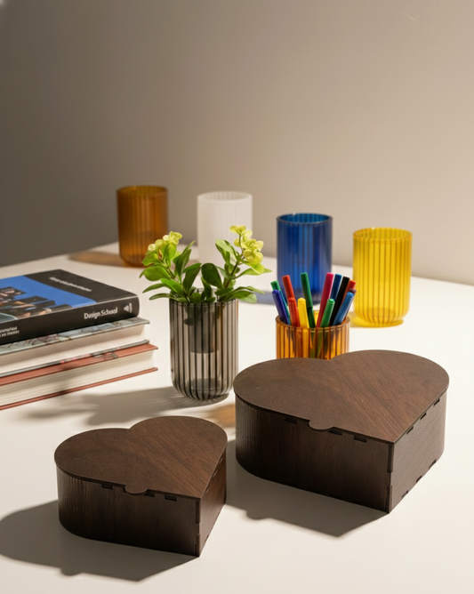 Heart Shape Wooden Box