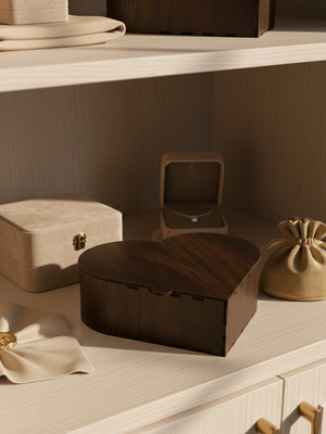 Heart Shape Wooden Box