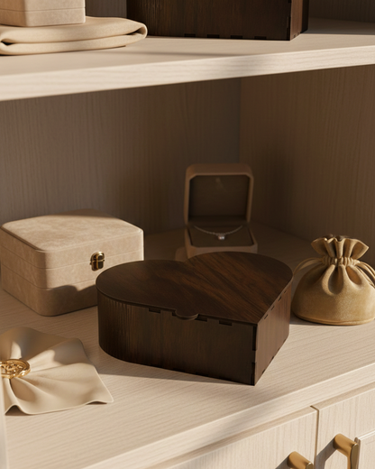 Heart Shape Wooden Box