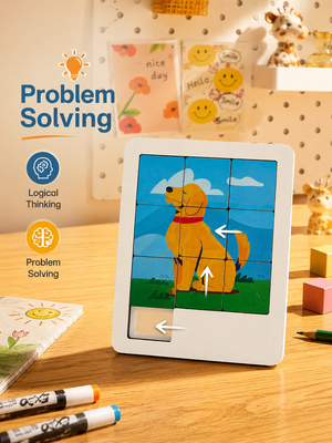 Sliding Puzzle :  Animal Puzzle for Kids | Educational Brain Game | Portable Travel Puzzle | Montessori Learning Toy for Toddlers & Kids 3+ Years