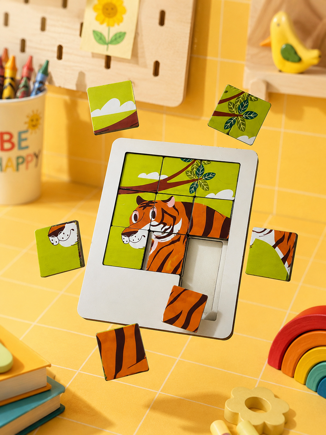 Sliding Puzzle :  Animal Puzzle for Kids | Educational Brain Game | Portable Travel Puzzle | Montessori Learning Toy for Toddlers & Kids 3+ Years
