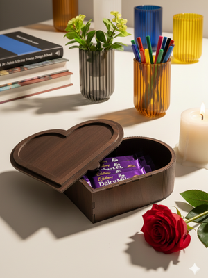 Heart Shape Wooden Box