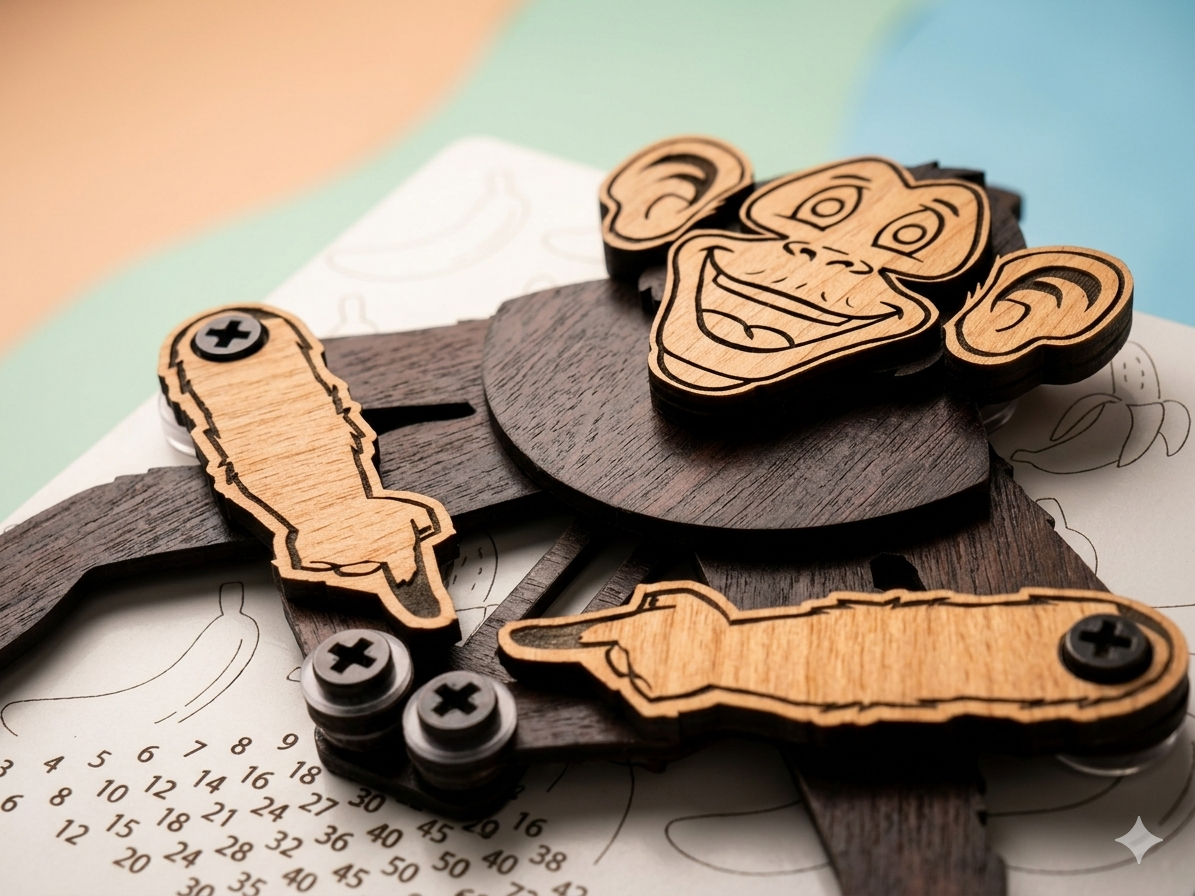Multiplication Monkey | Interactive Wooden Multiplication Learning Toy for Kids | Montessori Math Board | STEM Educational Game