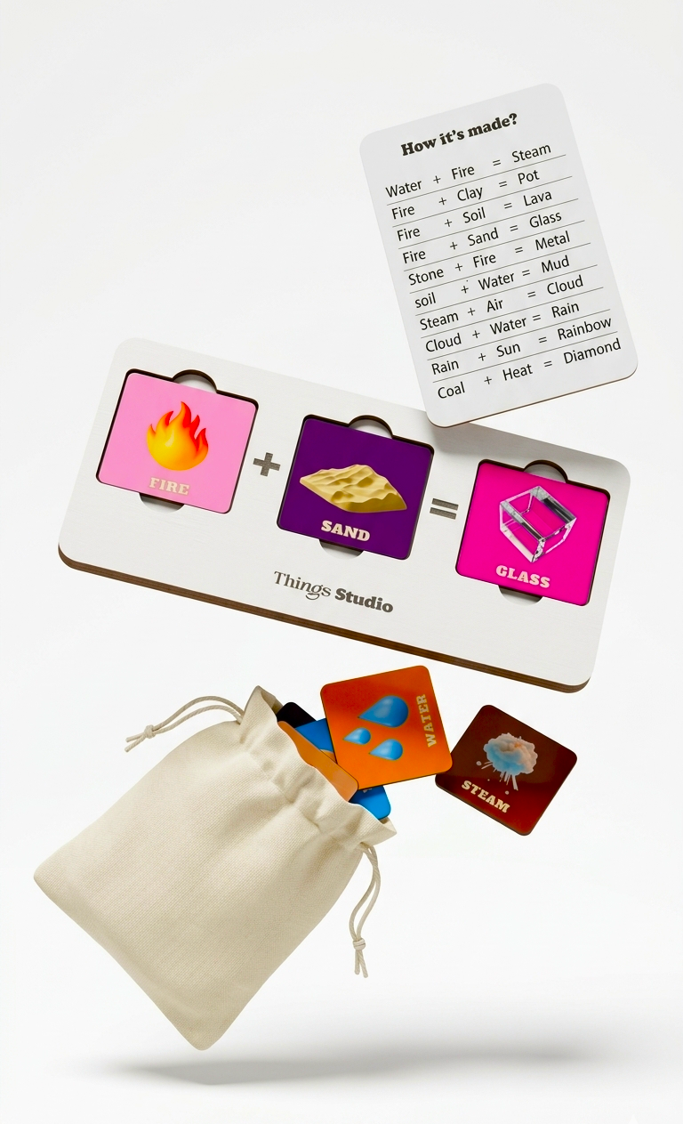Elements Lab | Montessori Science Matching Game for Kids | STEM Learning Toy | Discover How Nature Works