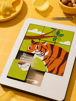 Sliding Puzzle :  Animal Puzzle for Kids | Educational Brain Game | Portable Travel Puzzle | Montessori Learning Toy for Toddlers & Kids 3+ Years