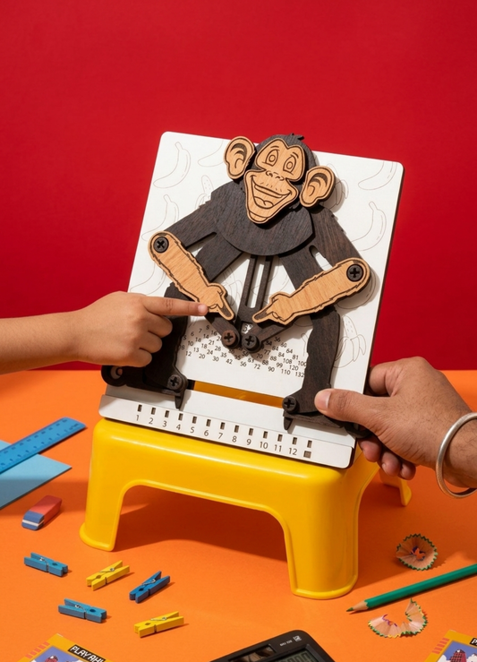 Multiplication Monkey | Interactive Wooden Multiplication Learning Toy for Kids | Montessori Math Board | STEM Educational Game