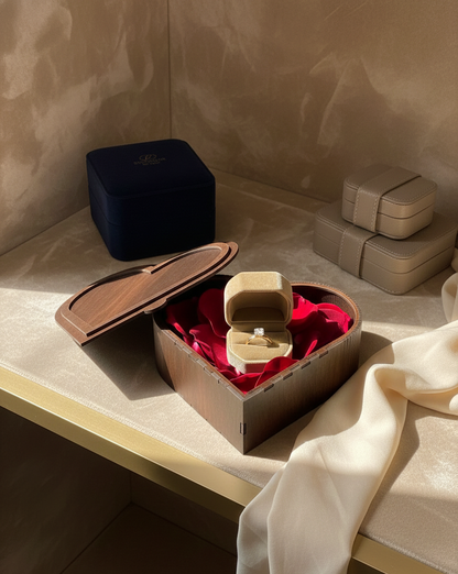 Heart Shape Wooden Box