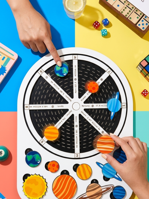 Planets Learner Board for Kid | Magnetic Solar System Learning Board for Kids | Montessori STEM Educational Toy | Wooden Planet Puzzle