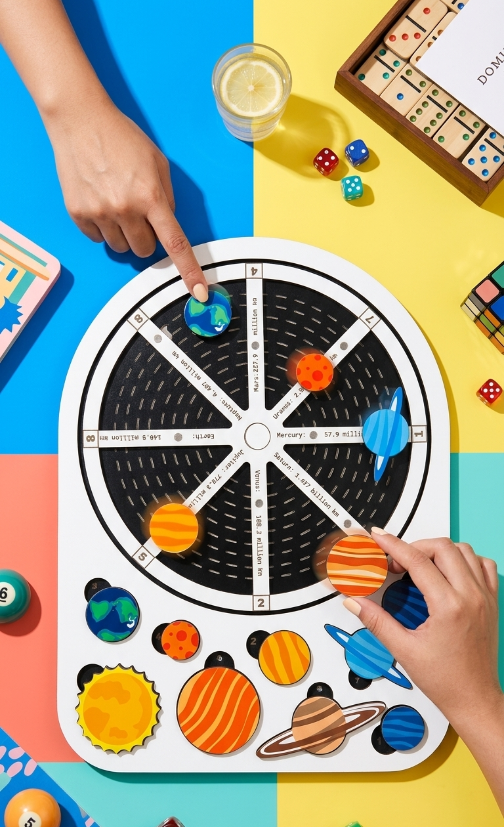 Planets Learner Board for Kid | Magnetic Solar System Learning Board for Kids | Montessori STEM Educational Toy | Wooden Planet Puzzle