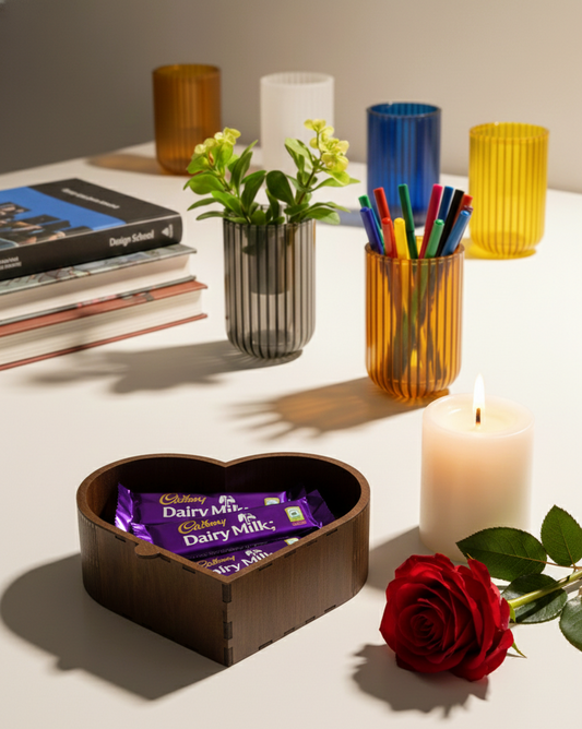 Heart Shape Wooden Box